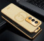 Vaku ® Oppo A3 Pro 5G Skylar Leather Pattern Gold Electroplated Soft TPU Back Cover