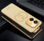 Vaku ® Oppo A3X 5G Skylar Leather Pattern Gold Electroplated Soft TPU Back Cover
