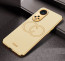 Vaku ® Oppo Reno8T 5G Skylar Leather Pattern Gold Electroplated Soft TPU Back Cover