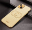 Vaku ® Apple iPhone 13 Skylar Leather Pattern Gold Electroplated Soft TPU Back Cover