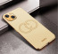 Vaku ® Apple iPhone 13 Skylar Leather Pattern Gold Electroplated Soft TPU Back Cover