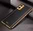 Vaku ® Oppo A76 Luxemberg Series Leather Stitched Gold Electroplated Soft TPU Back Cover
