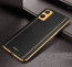 Vaku ® Oppo A96 Luxemberg Series Leather Stitched Gold Electroplated Soft TPU Back Cover