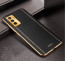 Vaku ® Vivo Y75 4G Luxemberg Series Leather Stitched Gold Electroplated Soft TPU Back Cover