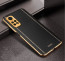 Vaku ® Redmi Note 11 Pro Luxemberg Series Leather Stitched Gold Electroplated Soft TPU Back Cover