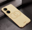 Vaku ® Vivo V29e 5G Skylar Leather Pattern Gold Electroplated Soft TPU Back Cover
