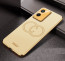 Vaku ® Vivo T1x Skylar Leather Pattern Gold Electroplated Soft TPU Back Cover