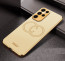 Vaku ® Samsung Galaxy S23 Ultra Skylar Leather Pattern Gold Electroplated Soft TPU Back Cover