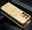 Vaku ® Samsung Galaxy S23 Ultra Skylar Leather Pattern Gold Electroplated Soft TPU Back Cover
