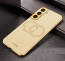 Vaku ® Samsung Galaxy S22 Skylar Leather Pattern Gold Electroplated Soft TPU Back Cover