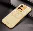 Vaku ® Vivo V25 5G Skylar Leather Pattern Gold Electroplated Soft TPU Back Cover