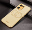 Vaku ® Oppo F21 Pro Skylar Leather Pattern Gold Electroplated Soft TPU Back Cover