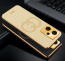 Vaku ® Xiaomi Redmi Note 12 Pro Plus Skylar Leather Pattern Gold Electroplated Soft TPU Back Cover
