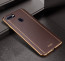 Vaku ® OPPO F9 / F9 Pro Vertical Leather Stitched Gold Electroplated Soft TPU Back Cover