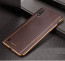 Vaku ® Samsung Galaxy M01 Vertical Leather Stitched Gold Electroplated Soft TPU Back Cover