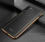 Vaku ® Samsung Galaxy M11 Vertical  Leather Stitched Gold Electroplated Soft TPU Back Cover