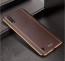 Vaku ® Samsung Galaxy M01 Vertical Leather Stitched Gold Electroplated Soft TPU Back Cover