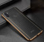 Vaku ® Samsung Galaxy M11 Vertical  Leather Stitched Gold Electroplated Soft TPU Back Cover