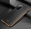 Vaku ® Samsung Galaxy Note 20 Vertical Leather Stitched Gold Electroplated Soft TPU Back Cover