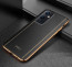 Vaku ® OnePlus 9 Pro Vertical Leather Stitched Gold Electroplated Soft TPU Back Cover