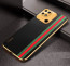 Vaku ® Xiaomi Redmi 10 4G Felix Line Leather Stitched Gold Electroplated Soft TPU Back Cover Case