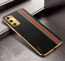 Vaku ® Samsung Galaxy S20 FE Felix Line Leather Stitched Gold Electroplated Soft TPU Back Cover