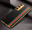 Vaku ® Samsung Galaxy S23 FE Felix Line Leather Stitched Gold Electroplated Soft TPU Back Cover Case