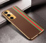 Vaku ® Samsung Galaxy S23 FE Felix Line Leather Stitched Gold Electroplated Soft TPU Back Cover Case