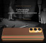 Vaku ® Samsung Galaxy S23 FE Felix Line Leather Stitched Gold Electroplated Soft TPU Back Cover Case
