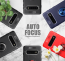 Vaku ® Samsung Galaxy S10 Plus Ring Holder Auto Focus Leather Stitched Soft Silicone 4 Frames plus ultra-thin case transparent cover