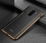 Vaku ® Samsung Galaxy S9 Plus Vertical Leather Stitched Gold Electroplated Soft TPU Back Cover