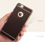 VAKU ® Apple iPhone 7 Leather Stitched Gold Electroplated Soft TPU Back Cover