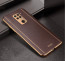 Vaku ® Redmi Note 9 Vertical  Leather Stitched Gold Electroplated Soft TPU Back Cover