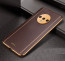 Vaku ® OnePlus 7T Vertical Leather Stitched Gold Electroplated Soft TPU Back Cover