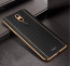Vaku ® Oppo F11 Vertical Leather Stitched Gold Electroplated Soft TPU Back Cover
