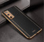 Vaku ® Samsung Galaxy S20FE Vertical Leather Stitched Gold Electroplated Soft TPU Back Cover