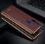 Vaku ® Vivo V15 Vertical Leather Stitched Gold Electroplated Soft TPU Back Cover