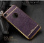 VAKU ® Apple iPhone 7 Leather Stitched Gold Electroplated Soft TPU Back Cover