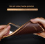 Vaku ® Samsung Galaxy M11 Vertical  Leather Stitched Gold Electroplated Soft TPU Back Cover