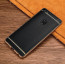 Vaku ® Vivo V7 Plus Leather Stitched Gold Electroplated Soft TPU Back Cover