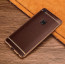 Vaku ® Vivo V7 Plus Leather Stitched Gold Electroplated Soft TPU Back Cover