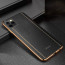 Vaku ® For Apple iPhone 11 Pro Vertical Leather Stitched Gold Electroplated Soft TPU Back Cover