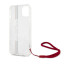 US Polo Assn ® Shiny with Red Nylon Cord New Design case for Apple iPhone 13 Pro Max (6.7") - Transparent