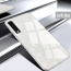VAKU ® Samsung Galaxy A7 2018 Glossy Marble with 9H hardness tempered glass overlay Back Cover