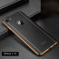 VAKU ® For Apple iPhone 8 Vertical Leather Stitched Gold Electroplated Soft TPU Back Cover