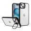 Vaku ® Apple iPhone 15 / 15 Plus Lens Flip Stand Holder Back Cover Case with Free Lens Protector
