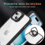 Vaku ® Apple iPhone 15 / 15 Plus Lens Flip Stand Holder Back Cover Case with Free Lens Protector