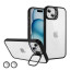 Vaku ® Apple iPhone 15 / 15 Plus Lens Flip Stand Holder Back Cover Case with Free Lens Protector