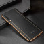 Vaku ® Xiaomi Mi A3 Vertical Leather Stitched Gold Electroplated Soft TPU Back Cover