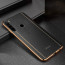 Vaku ® Xiaomi Redmi Note 8 Vertical Leather Stitched Gold Electroplated Soft TPU Back Cover
